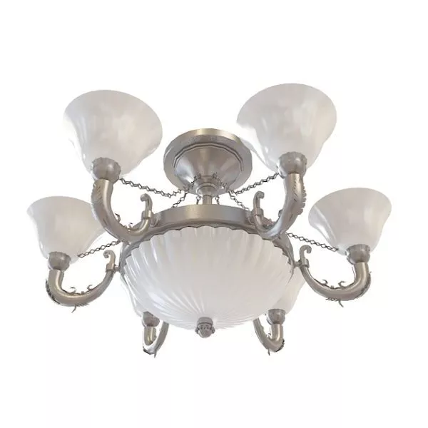 6 Arm Brass Chandelier 3d model 6 Arm Brass Chandelier 3d model