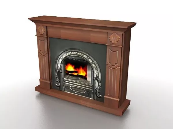 European Stone Carved Fireplace 3d model
