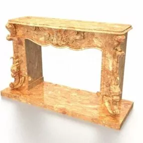 Marble Stone Fireplace Mantel Design 3d model