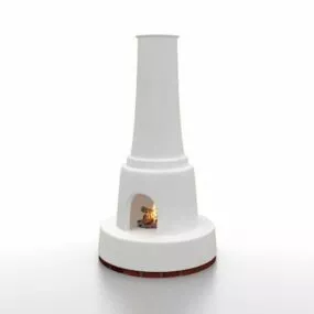 Unique Design Fireplace With Chimney 3d model