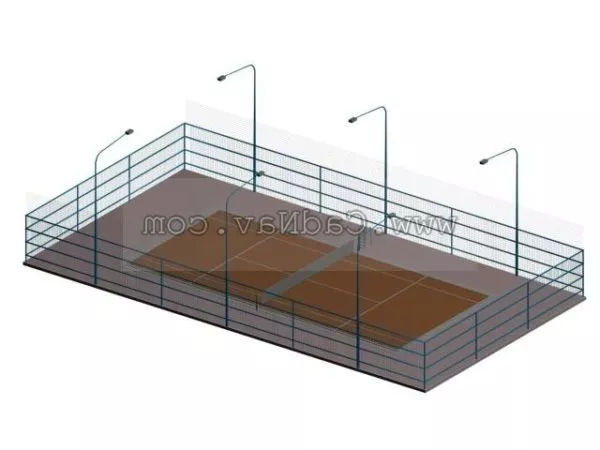 Fence Glass With Handrail 3d model