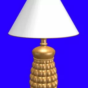 Furniture Carved Wood Table Lamp 3d model