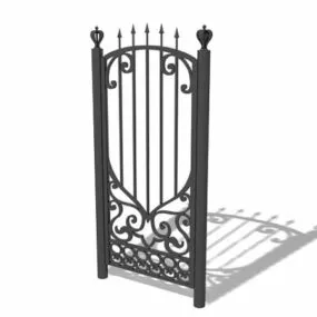 Wrought Iron Home Garden Gate 3d model