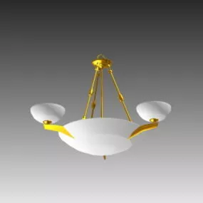 Antique Bowl Pendant Light Fixture 3d model