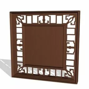 Chinese Lattice Wooden Window Panels 3d model