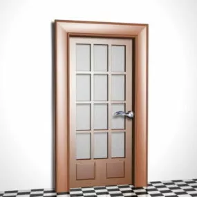 Home Interior Glazed Door 3d model