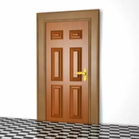 6 Panel Door Design 3d model