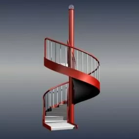 Office Metal Spiral Staircase 3d model
