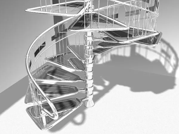 Steel Spiral Staircase Design Free 3d Model - .Max, .Vray - Open3dModel