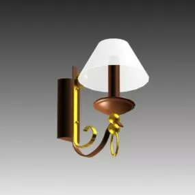 Antique Wood Wall Lamp 3d model