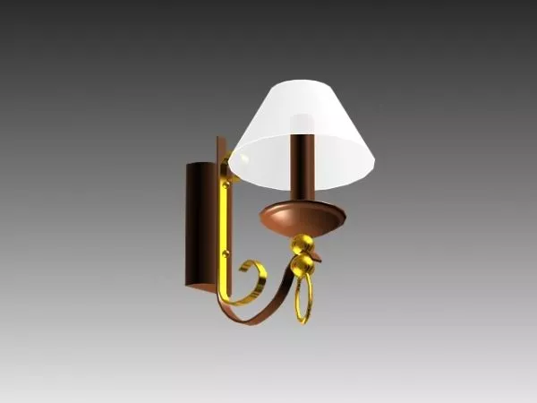 Antique Wood Wall Lamp 3d model Antique Wood Wall Lamp 3d model