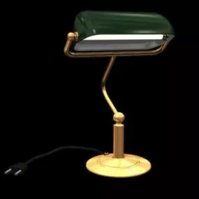 Study Room Vintage Brass Desk Lamp 3d model