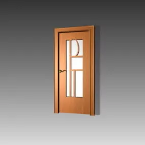 Interior Design Wood Door Glass 3d model