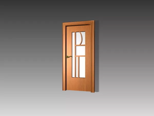 Interior Design Wood Door Glass 3d model Interior Design Wood Door Glass 3d model