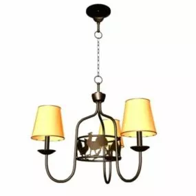Wrought Iron Vintage Chandelier 3d model