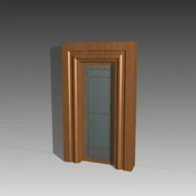 Interior Glazed Door Thick Frame 3d model