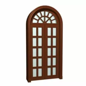 Home Furniture Arch Top Glazed Door 3d model