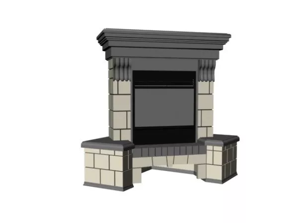 Vintage Style Brick Fireplace 3d model Vintage Style Brick Fireplace 3d model