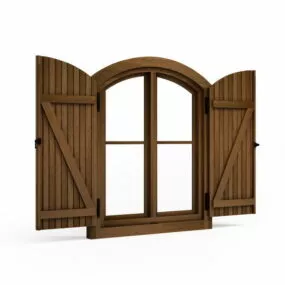 Antique Furniture Wood Window 3d model