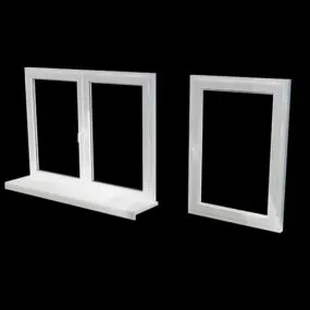 Double Sash Home Casement Window 3d model