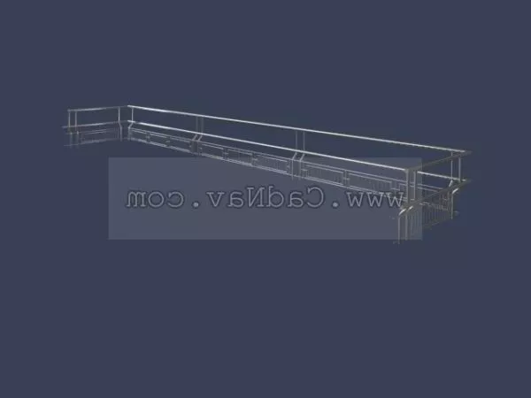 Handrail Floral Pattern 3d model