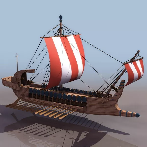 17th Century Watercraft Greek Warship 3d model 17th Century Watercraft Greek Warship 3d model