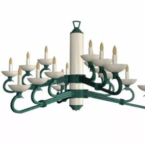18 Light Antique Candle Chandelier 3d model