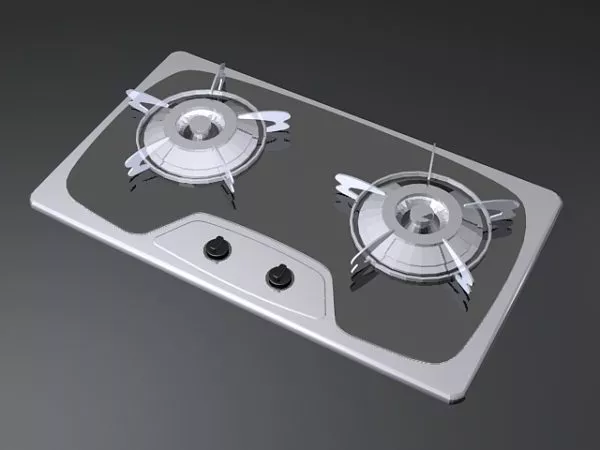 Kitchen 2 Burner Gas Cooktop 3d model Kitchen 2 Burner Gas Cooktop 3d model