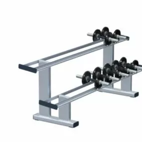 2 Tier Gym Dumbbell On Holder Rack 3d model