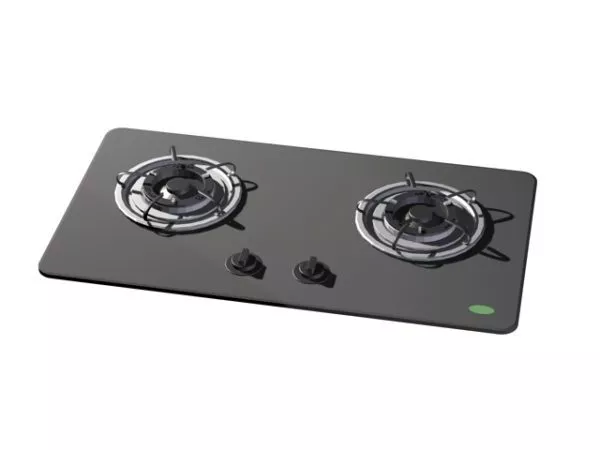 Black Glass Stove With Kitchen Hood Bosch 3d model