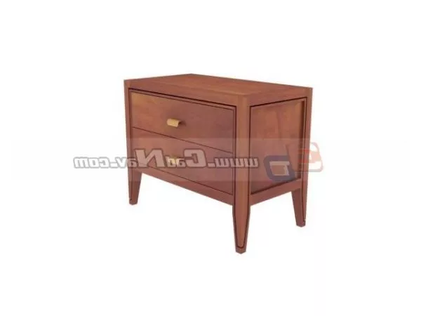 2 Drawers Wooden Side Cabinet 3d model 2 Drawers Wooden Side Cabinet 3d model