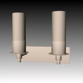 2 Lights Basic Wall Lamp 3d model