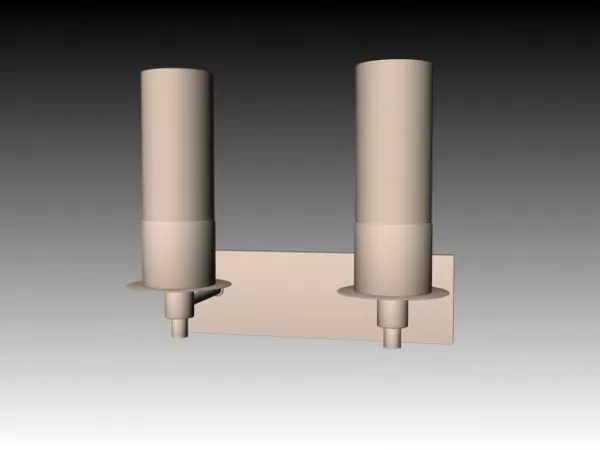 2 Lights Basic Wall Lamp 3d model 2 Lights Basic Wall Lamp 3d model