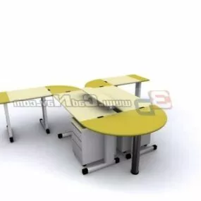 2 Person Furniture Office Workstation 3d model