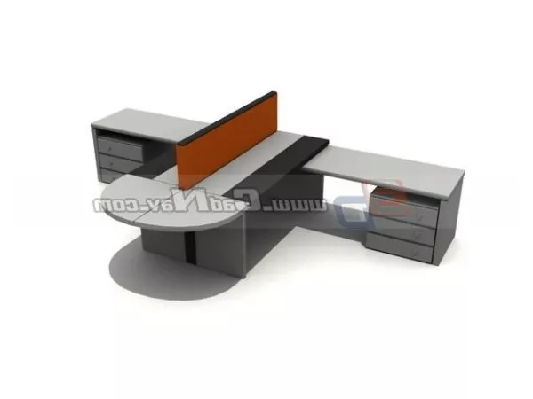 2 Seats Staff Office Workstation 3d model 2 Seats Staff Office Workstation 3d model