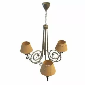 3 Light Antique Chandelier 3d model