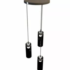 Simple 3 Light Hanging Light Fixture 3d model