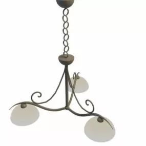 3 Light Home Rustic Chandelier 3d model