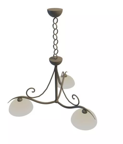 3 Light Home Rustic Chandelier 3d model 3 Light Home Rustic Chandelier 3d model