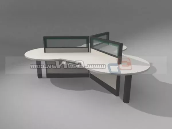 3 Spaces Office Workstation 3d model 3 Spaces Office Workstation 3d model