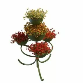 Outdoor Decoration 3 Tier Flower Stand 3d model