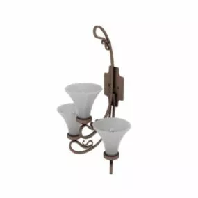 Antique Home Copper Wall Lamp 3d model