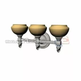 3 Light Shade Design Metal Wall Lamp 3d model