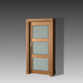 Glass Door 3 Panel Design 3d model