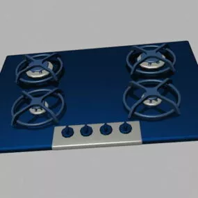 Kitchen 4 Burner Gas Cooktop 3d model