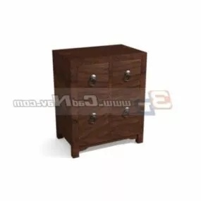 Wooden Antique Storage Locker 3d model