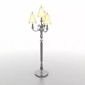 4 Light Antique Standing Floor Lamp 3d model