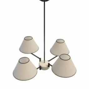 4 Light Simple Modern Chandelier 3d model