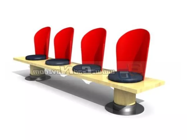 4 Seats Public Space Waiting Chair 3d model 4 Seats Public Space Waiting Chair 3d model