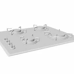 4 Burner Kitchen Infrared Burner 3d model